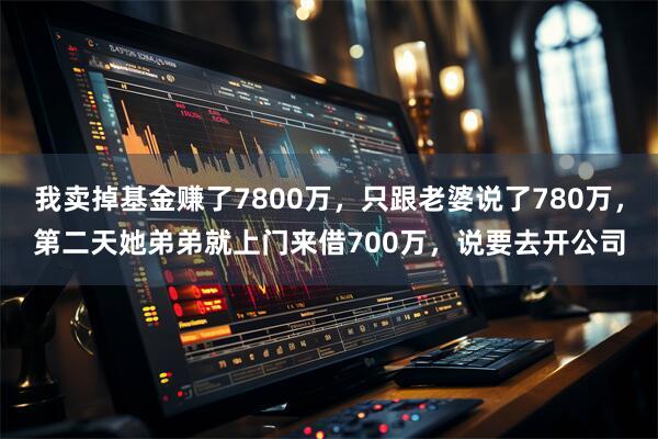 我卖掉基金赚了7800万，只跟老婆说了780万，第二天她弟弟就上门来借700万，说要去开公司