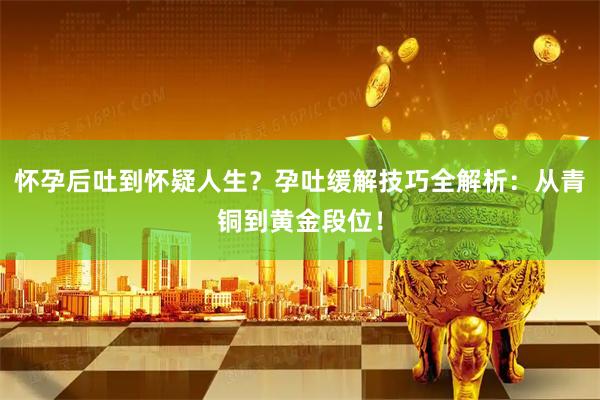 怀孕后吐到怀疑人生？孕吐缓解技巧全解析：从青铜到黄金段位！