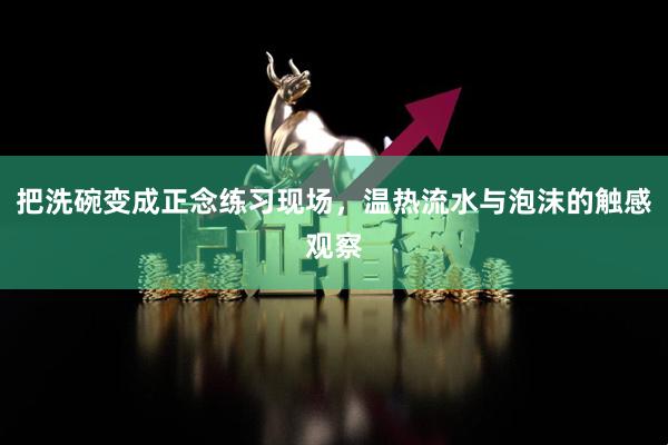 把洗碗变成正念练习现场,温热流水与泡沫的触感观察